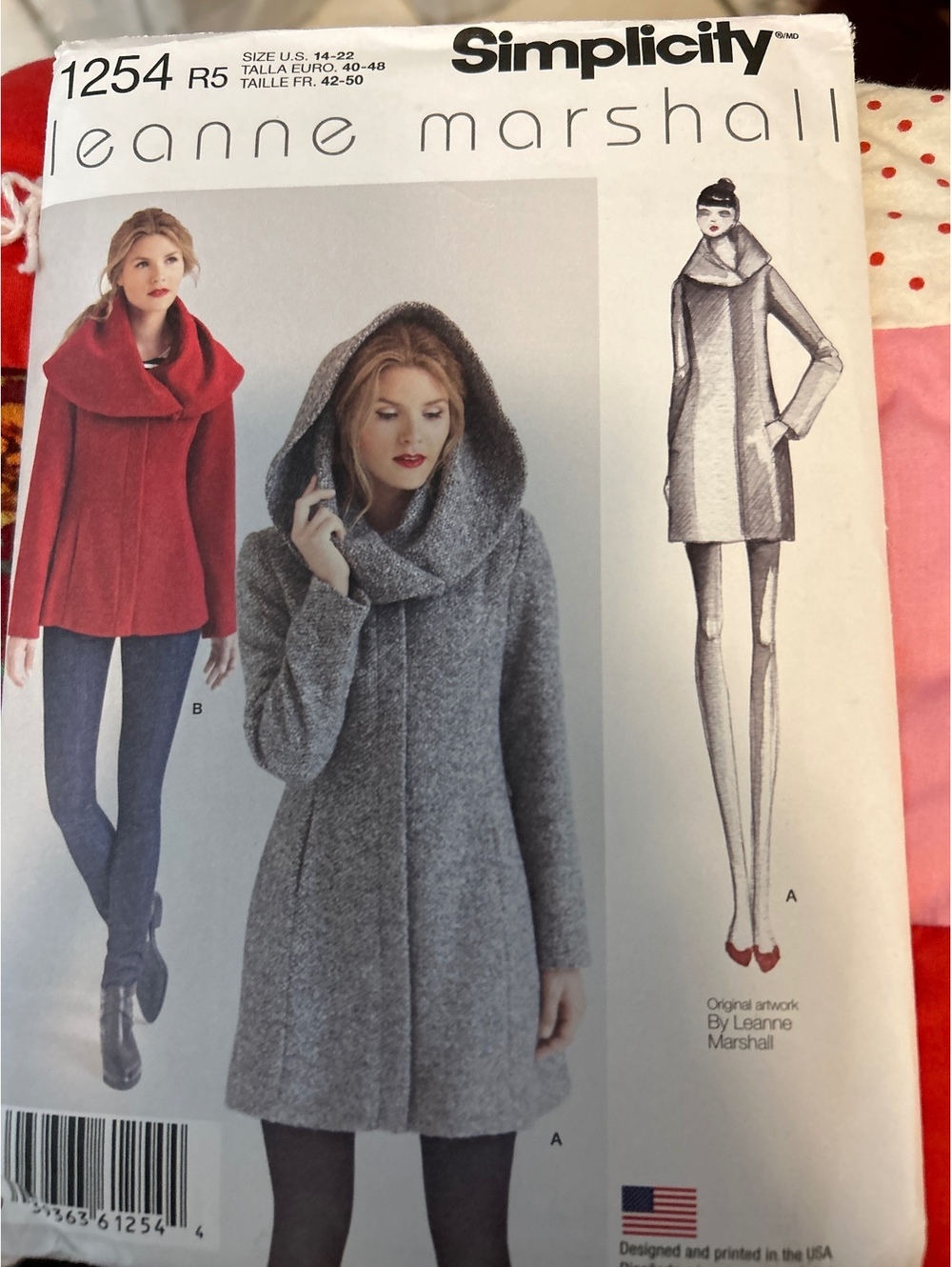 Simplicity 1254 Jeanne Marshall Women's Hooded Coat Sewing Pattern